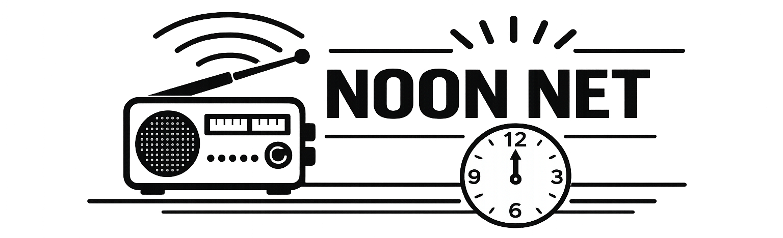 Radio and Clock at noon.